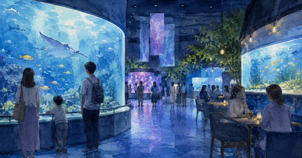 【東京都】水と光に癒やされる屋内スポット5選|金魚アート・水族館・水槽レストランも